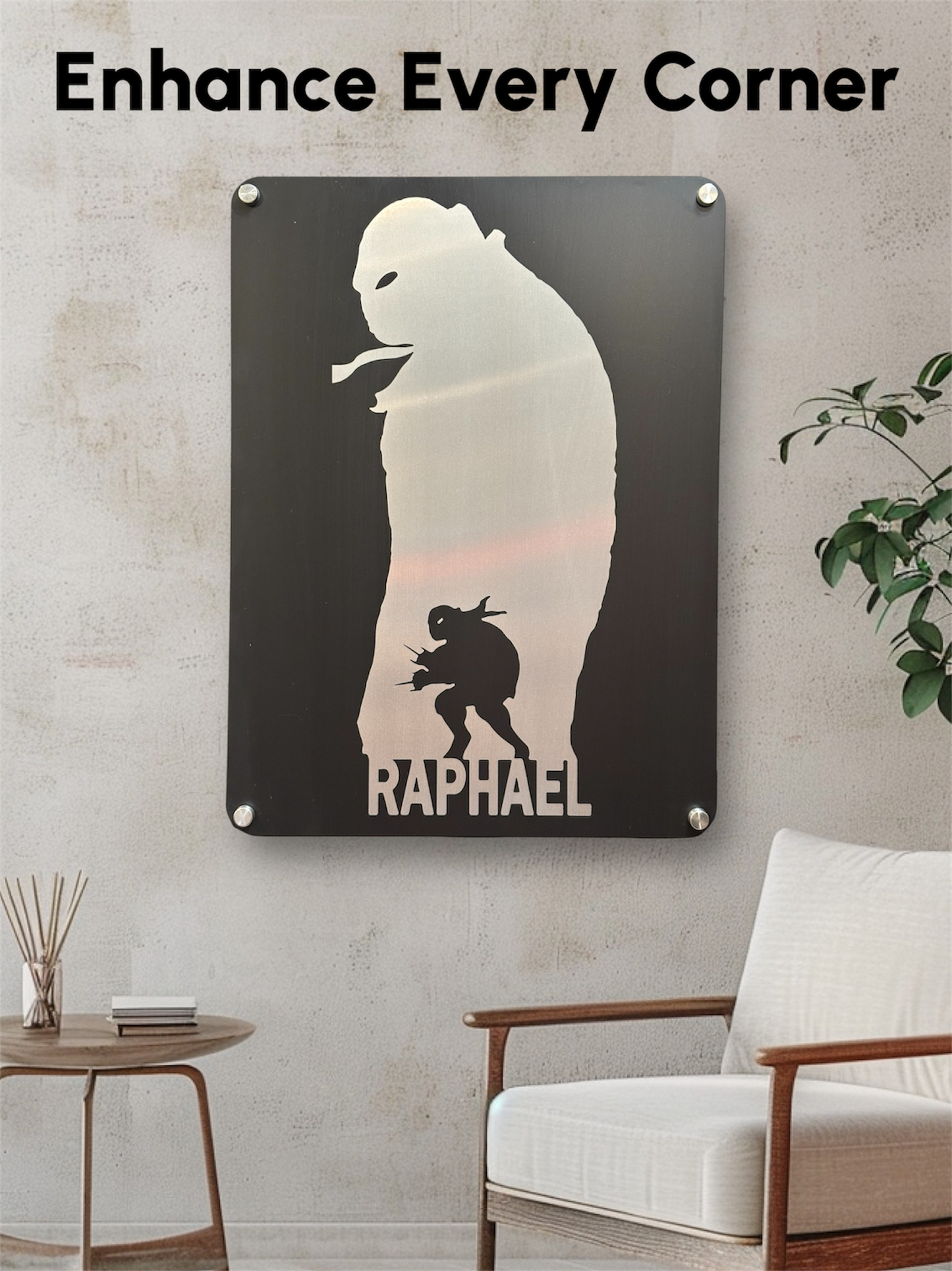 Engraved Aluminum Sign with Standoff — Wall Art & Durable Decor