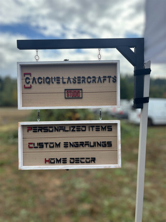 Custom Canopy Sign, Vendor Market Display, Double-Sided Logo