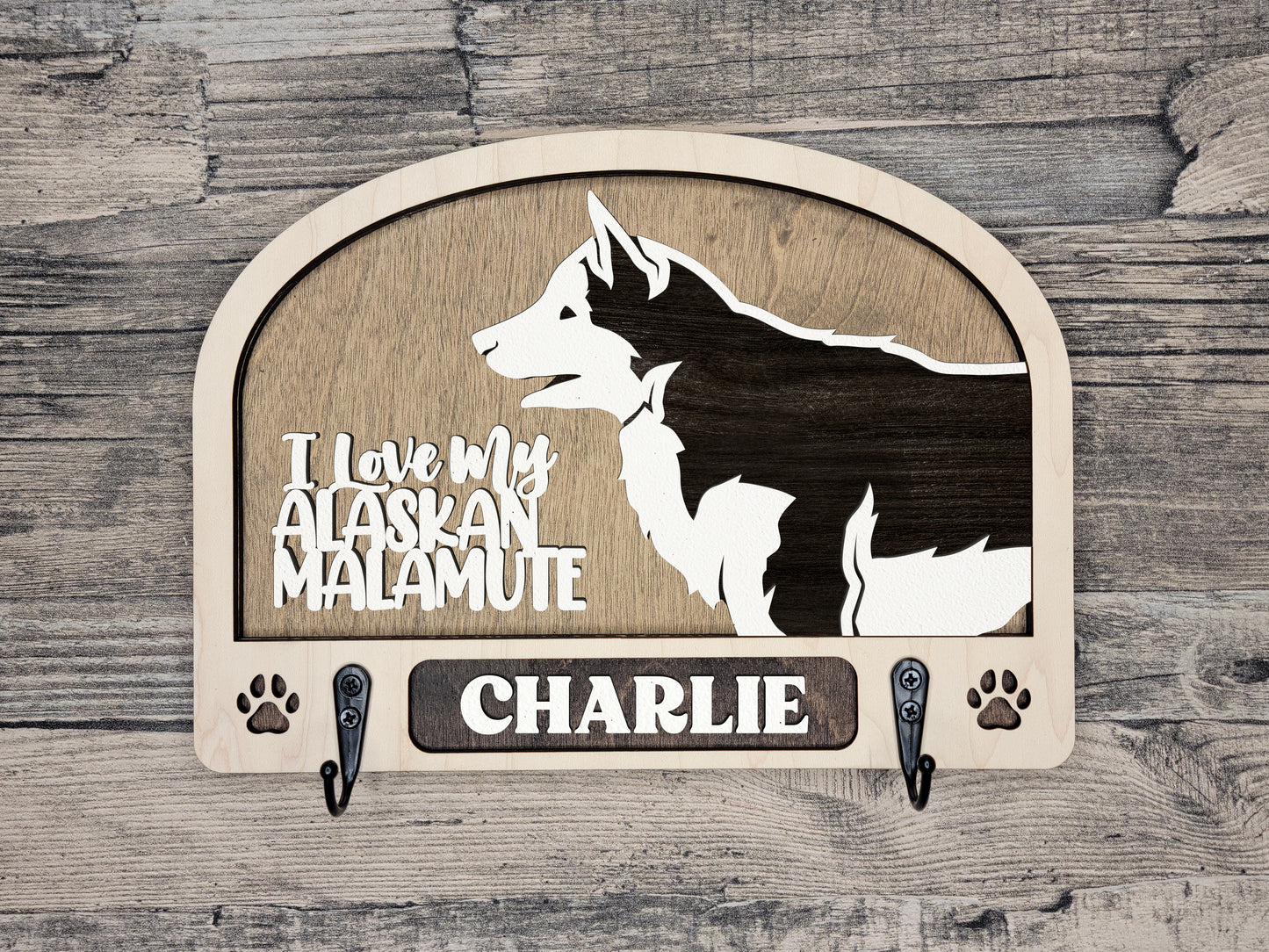 Personalized Dog Leash Holder - 50 breeds available!