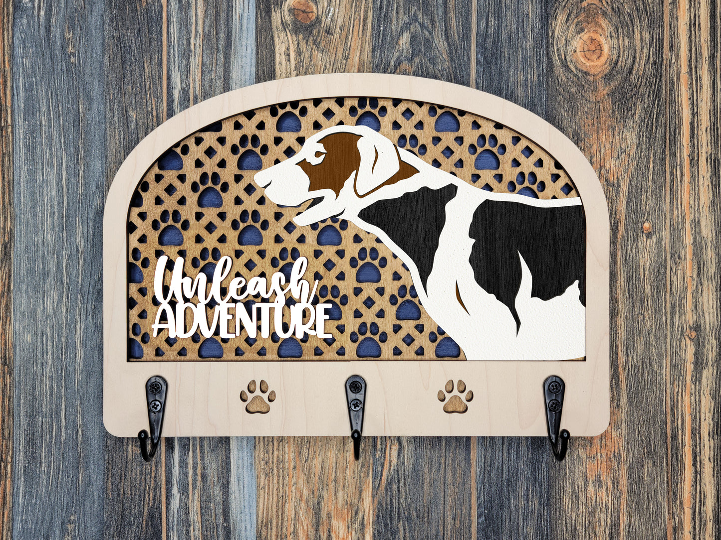 Personalized Dog Leash Holder - 50 breeds available!