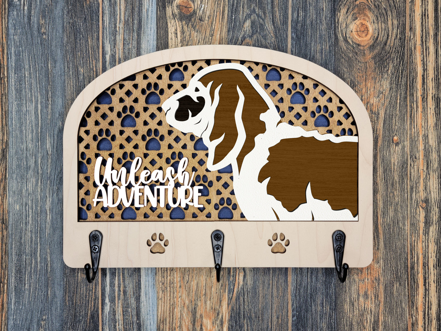 Personalized Dog Leash Holder - 50 breeds available!