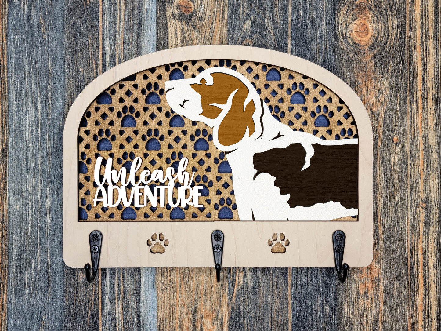 Personalized Dog Leash Holder - 50 breeds available!