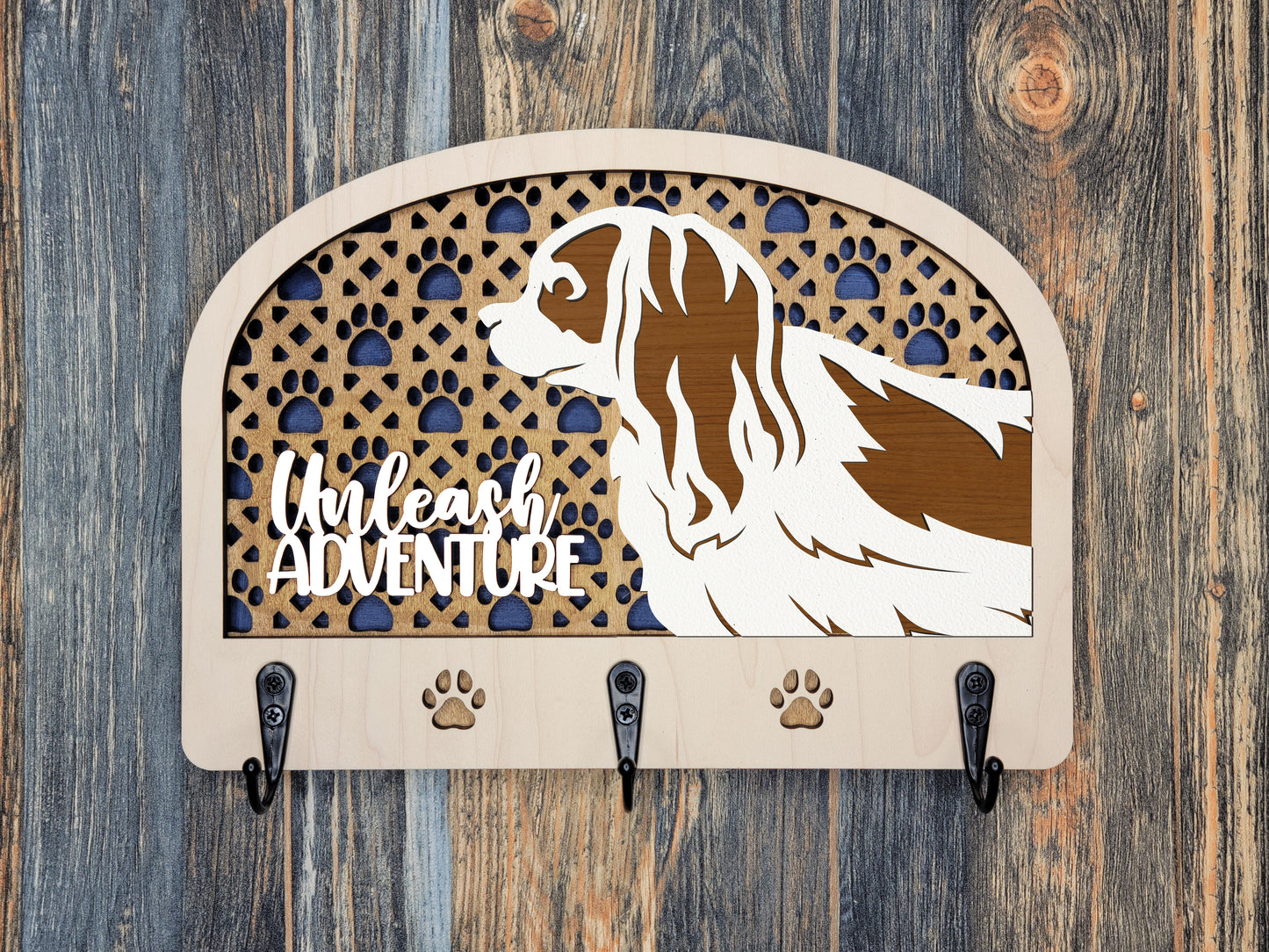 Personalized Dog Leash Holder - 50 breeds available!