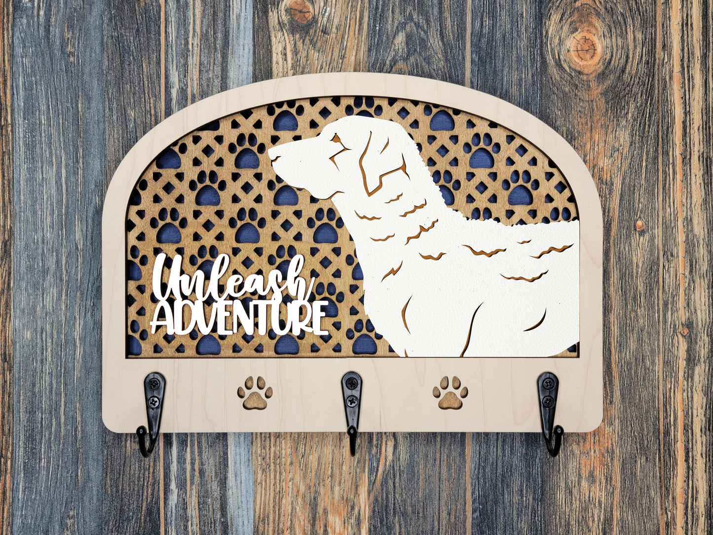 Personalized Dog Leash Holder - 50 breeds available!