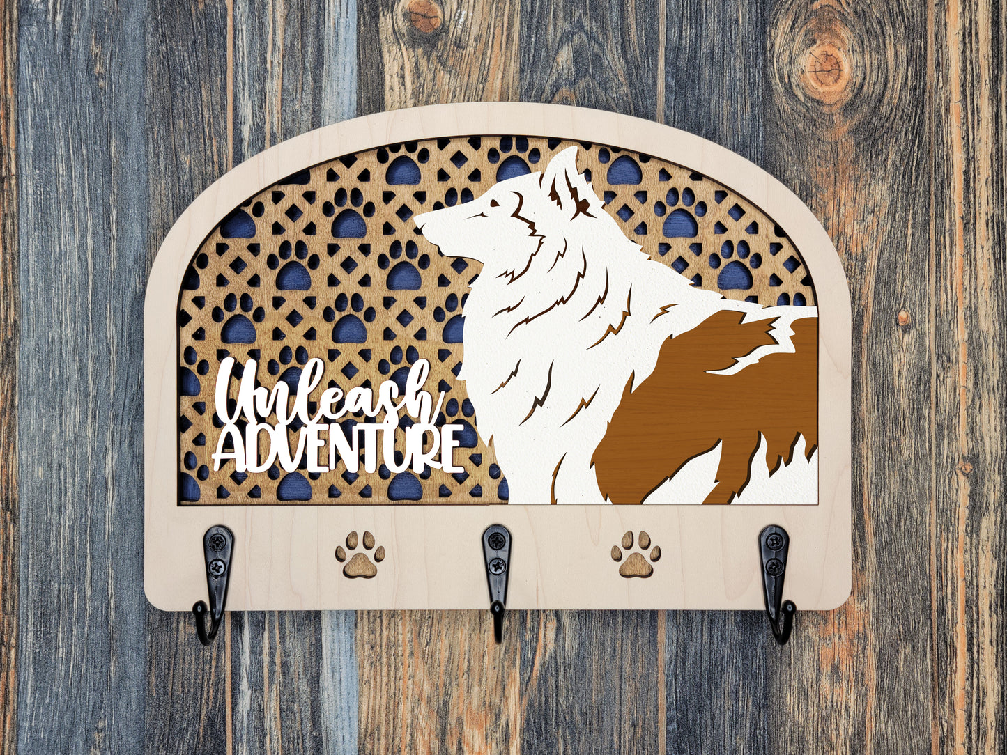 Personalized Dog Leash Holder - 50 breeds available!