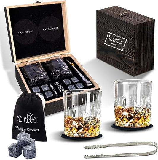 Juego de regalo de whisky personalizado de 2