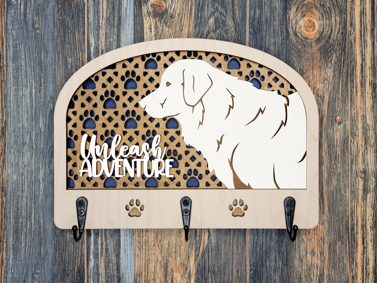 Personalized Dog Leash Holder - 50 breeds available!