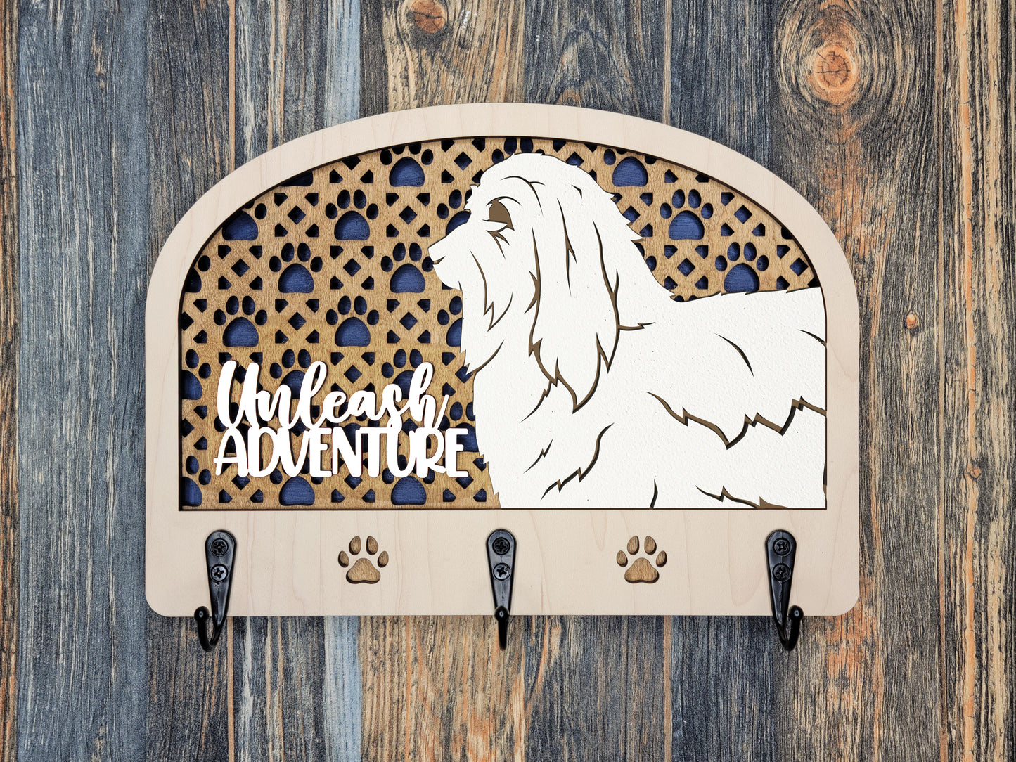 Personalized Dog Leash Holder - 50 breeds available!