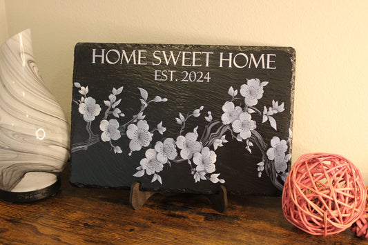 Laser Engraved Stone Slate Signs Decor