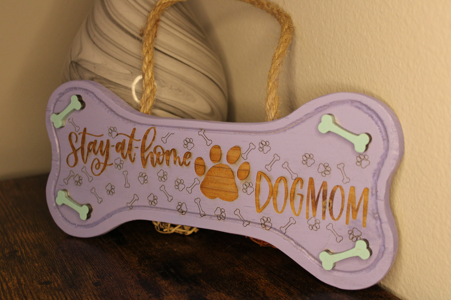 Handcrafted Wooden Dog Bone Wall Decor