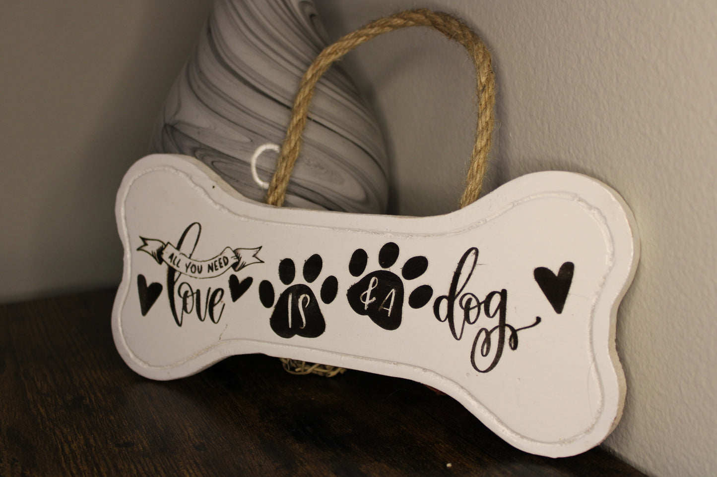 Handcrafted Wooden Dog Bone Wall Decor