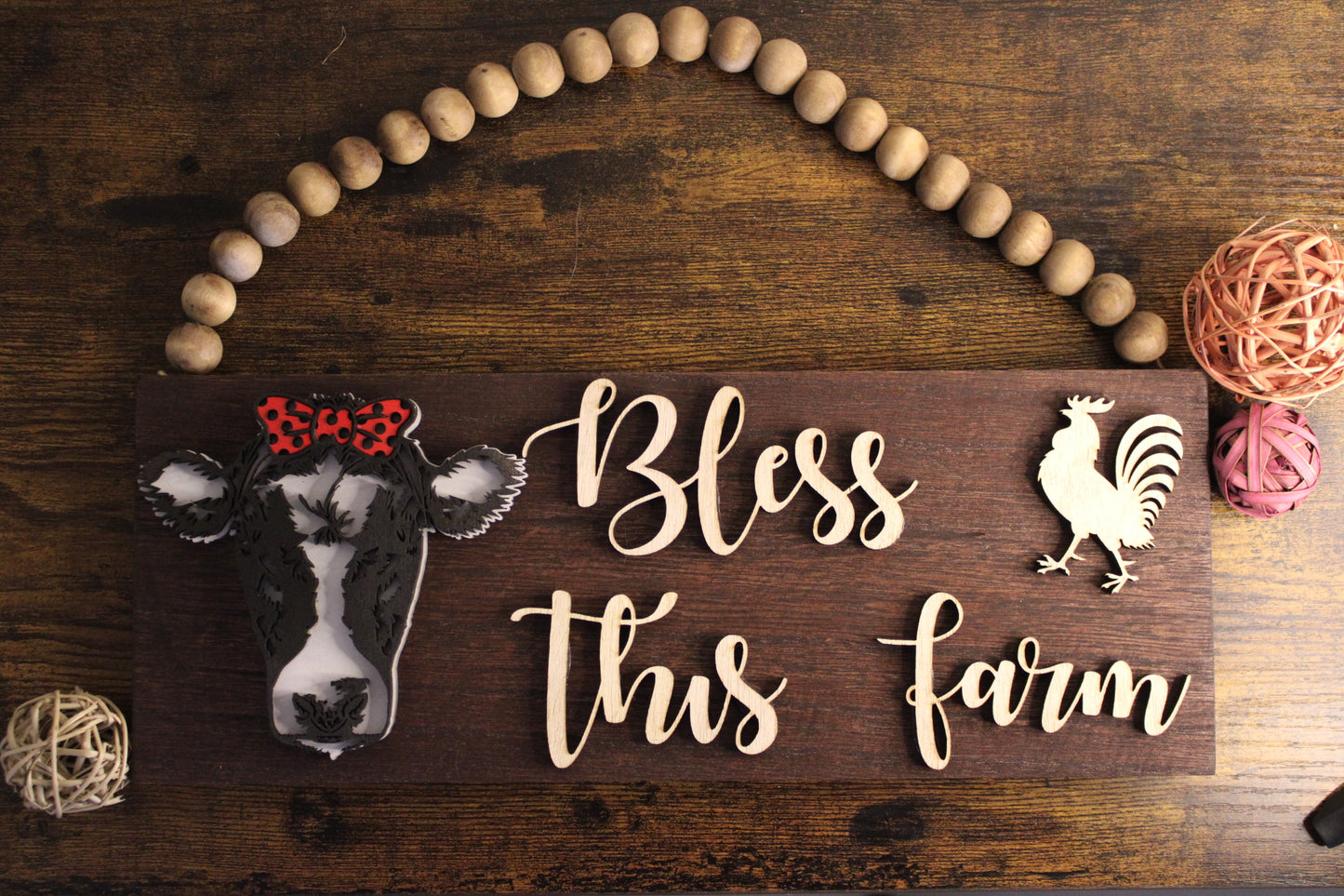 Handcrafted Farm Beaded Wall Decor