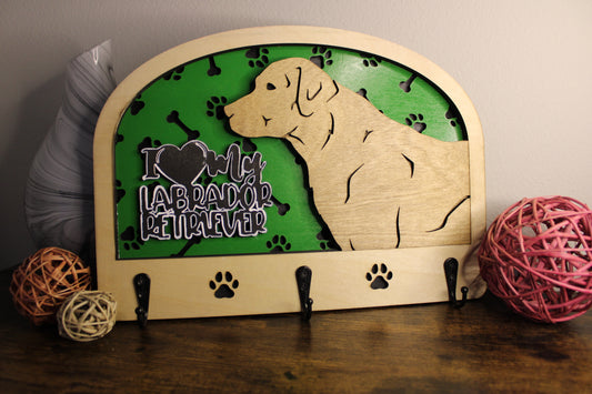 Personalized Dog Leash Holder - 50 breeds available!