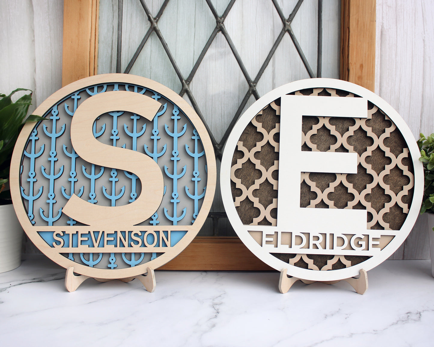 Personalized Monogram Sign with stand - Home Decor