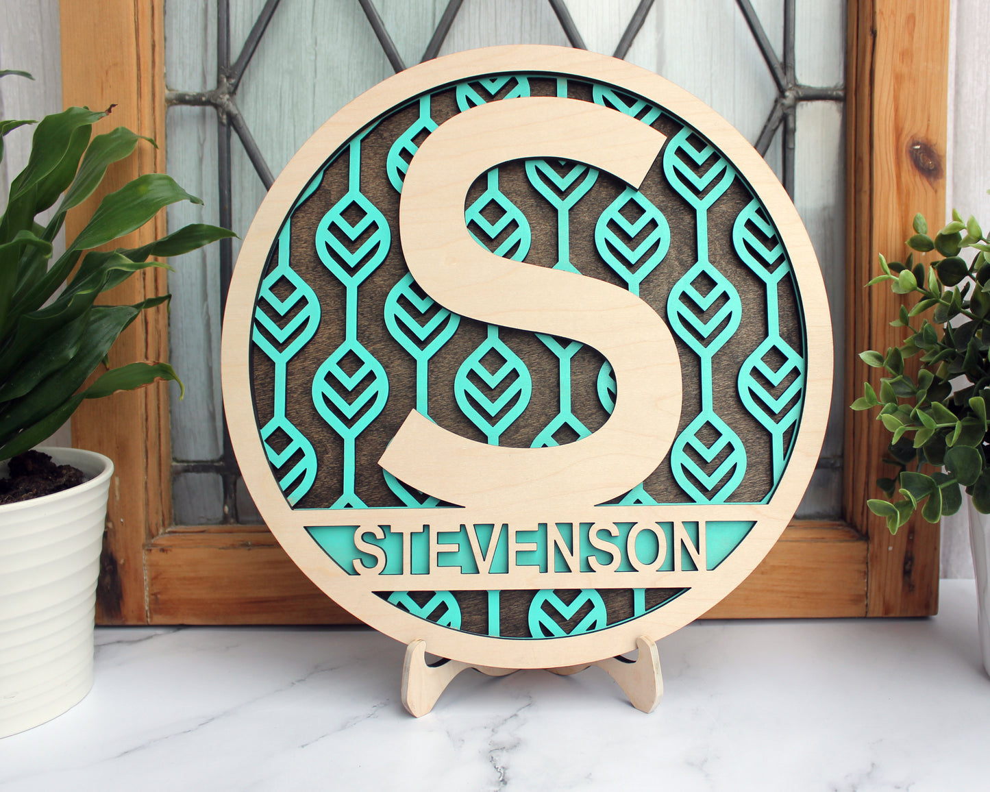 Personalized Monogram Sign with stand - Home Decor