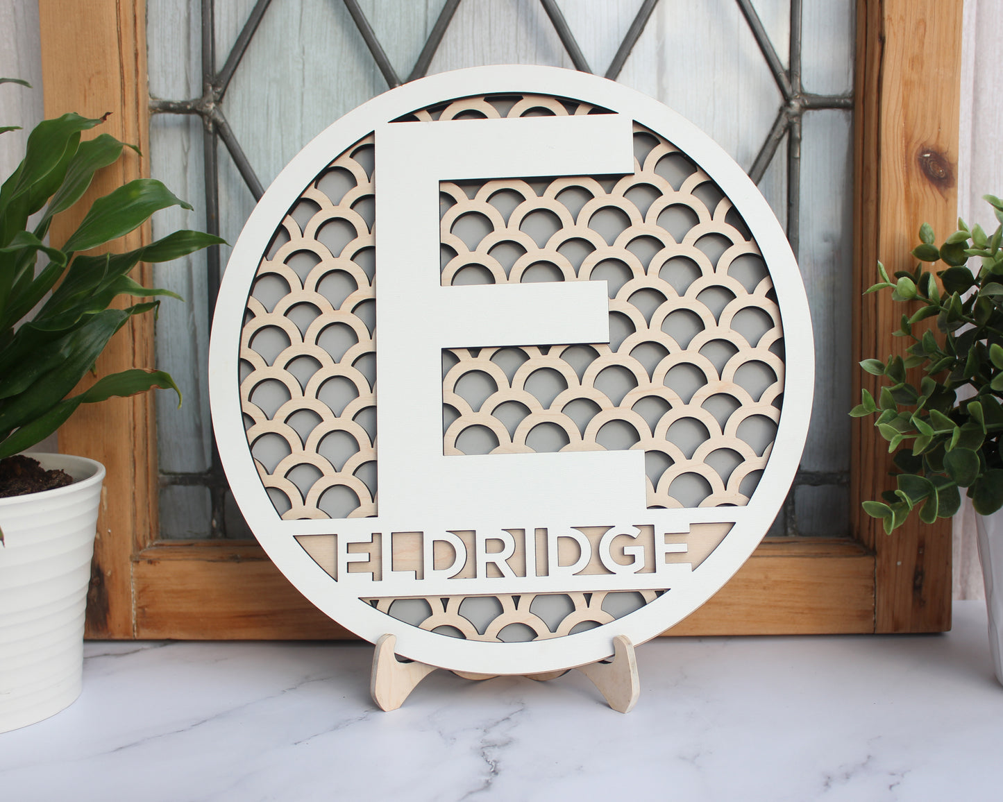 Personalized Monogram Sign with stand - Home Decor