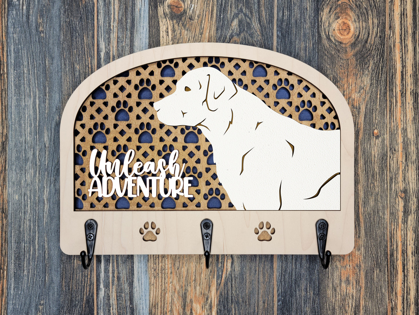 Personalized Dog Leash Holder - 50 breeds available!