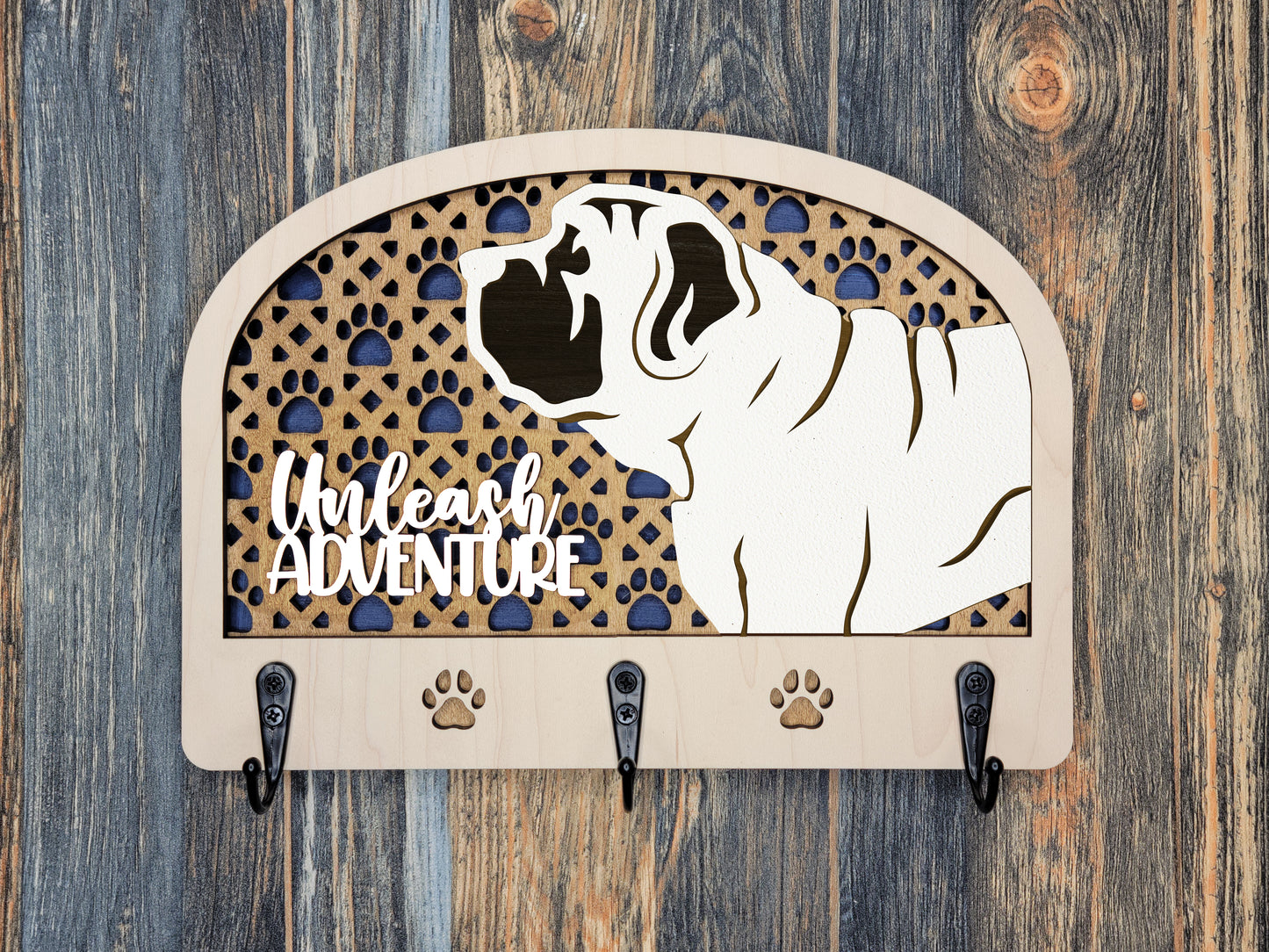 Personalized Dog Leash Holder - 50 breeds available!