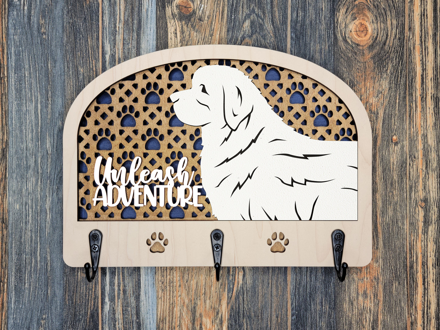 Personalized Dog Leash Holder - 50 breeds available!