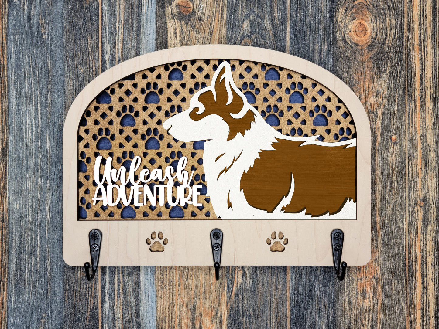 Personalized Dog Leash Holder - 50 breeds available!