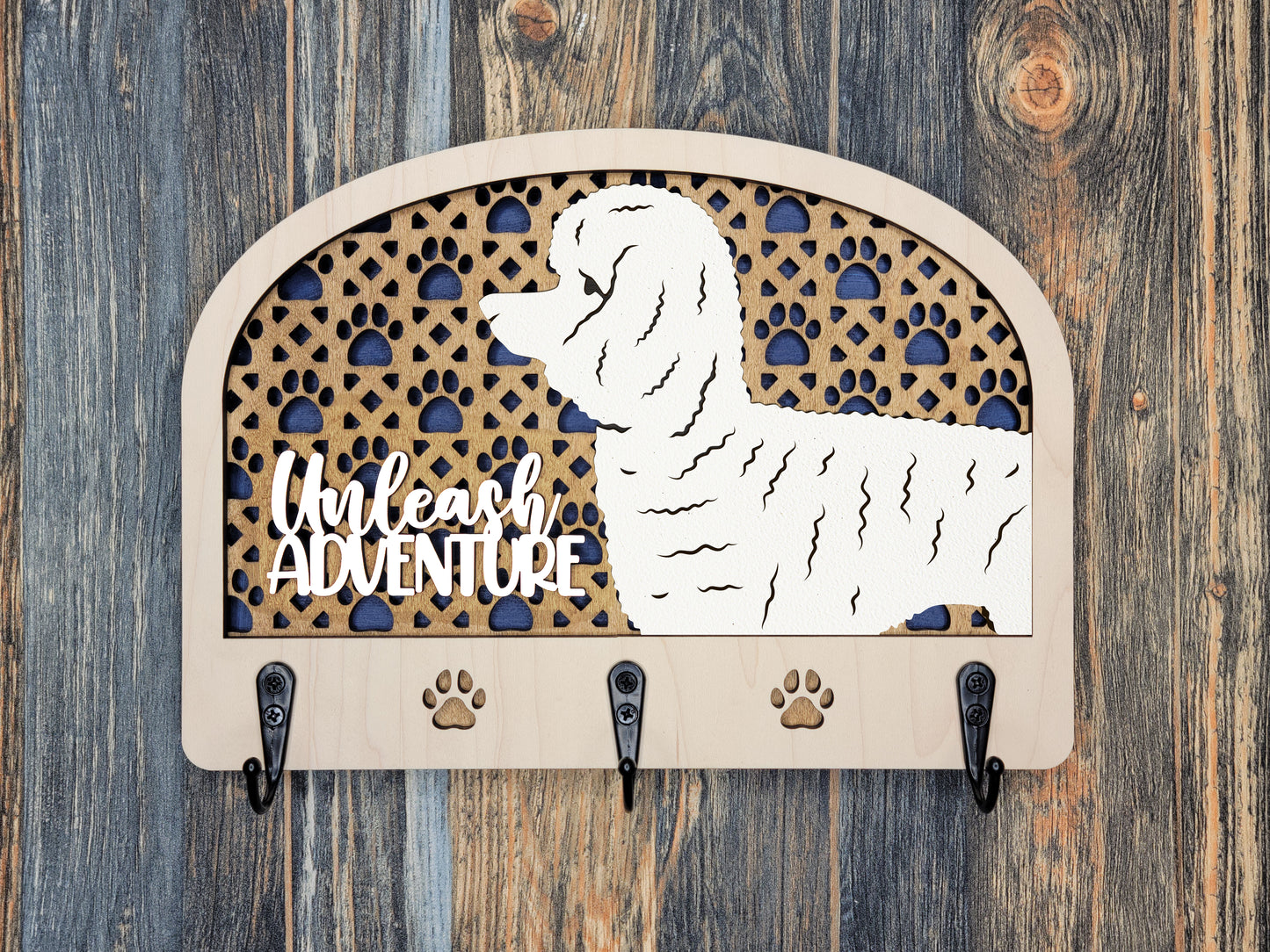 Personalized Dog Leash Holder - 50 breeds available!