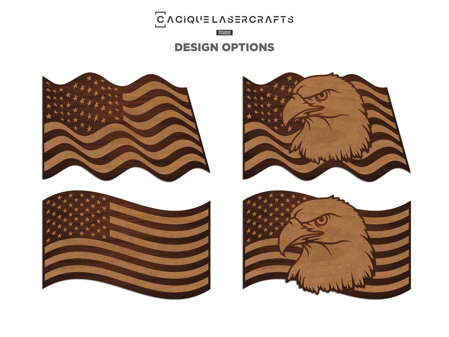 American Flag & USA Map Eagle Signage Decor