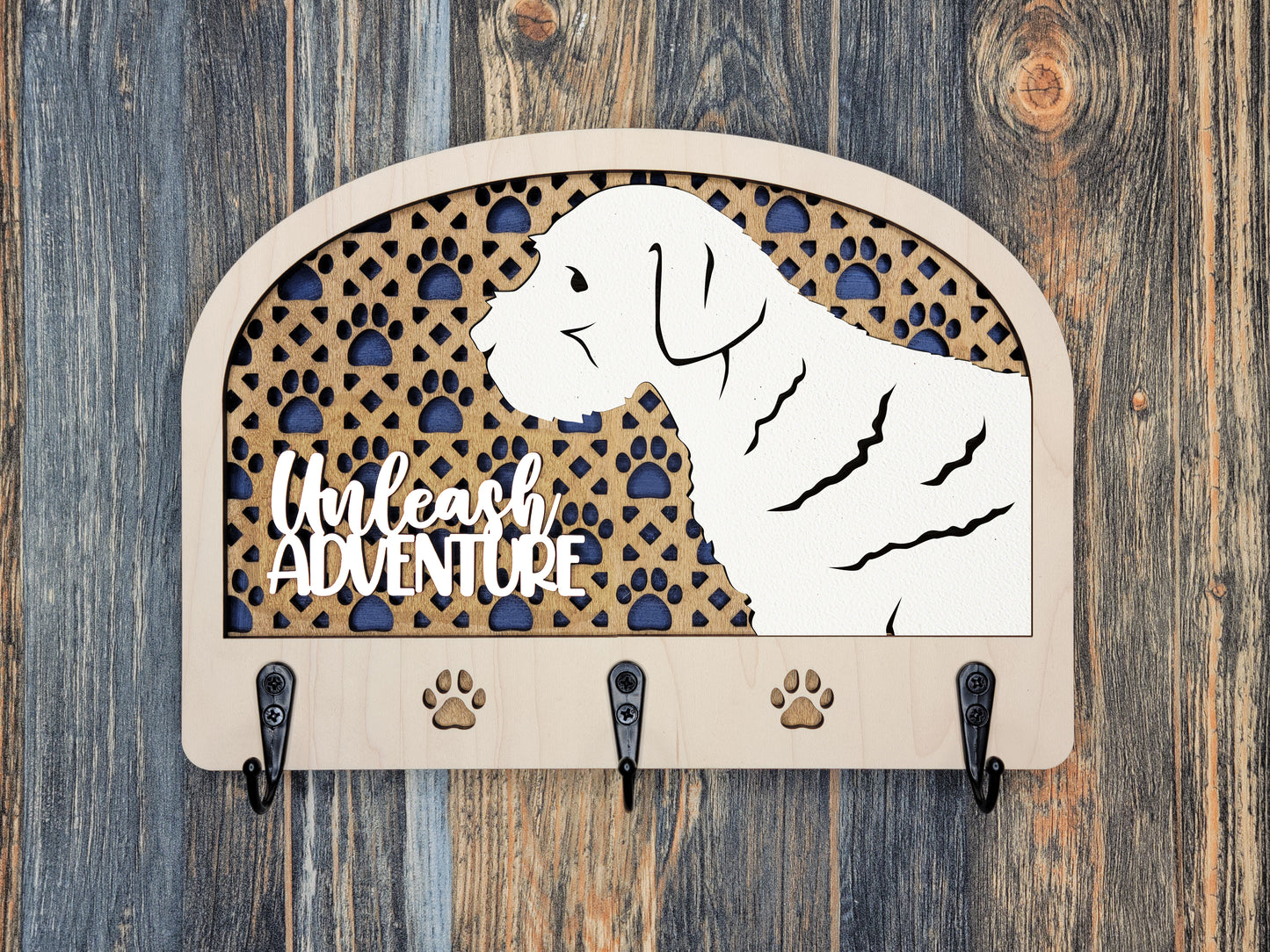 Personalized Dog Leash Holder - 50 breeds available!