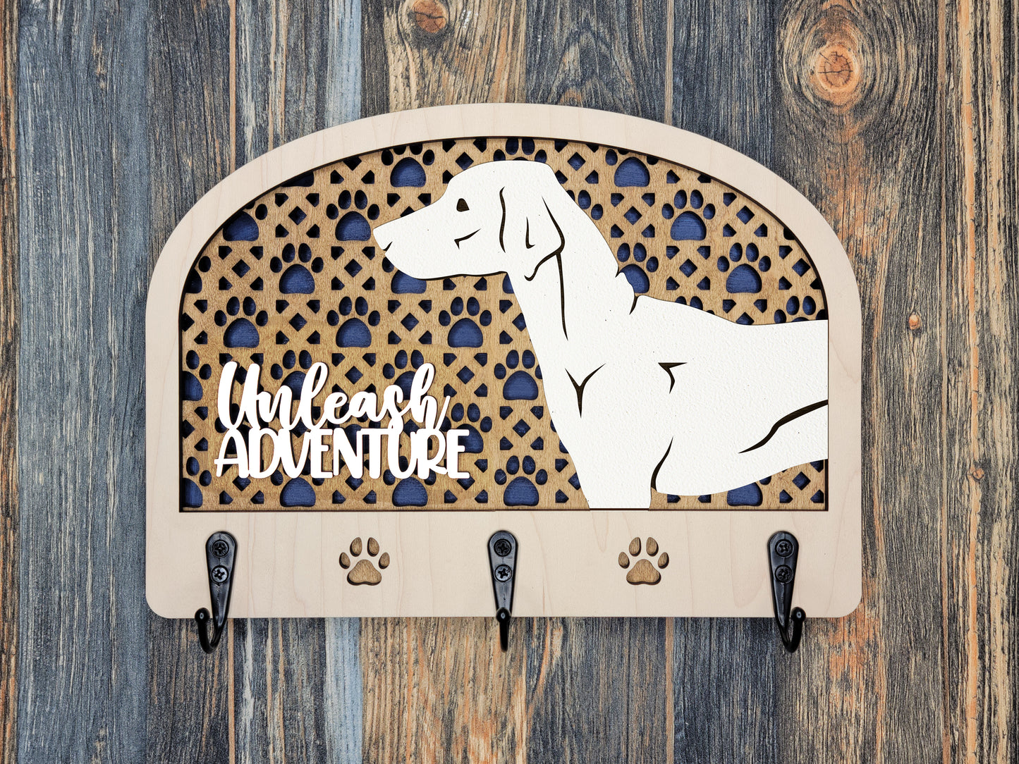 Personalized Dog Leash Holder - 50 breeds available!