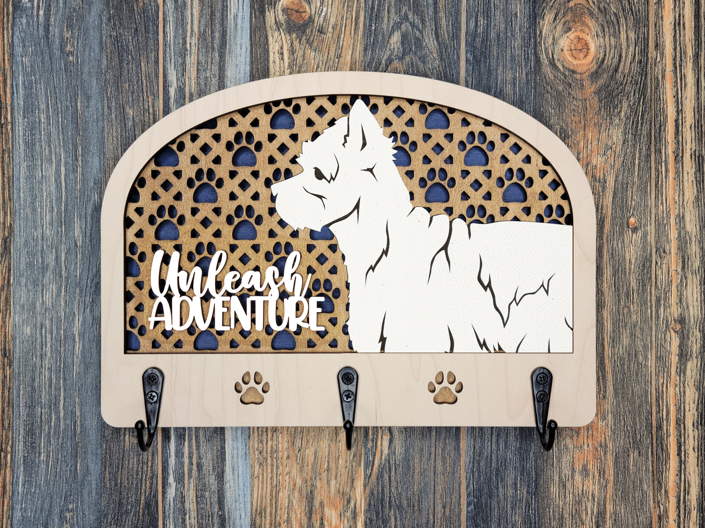 Personalized Dog Leash Holder - 50 breeds available!