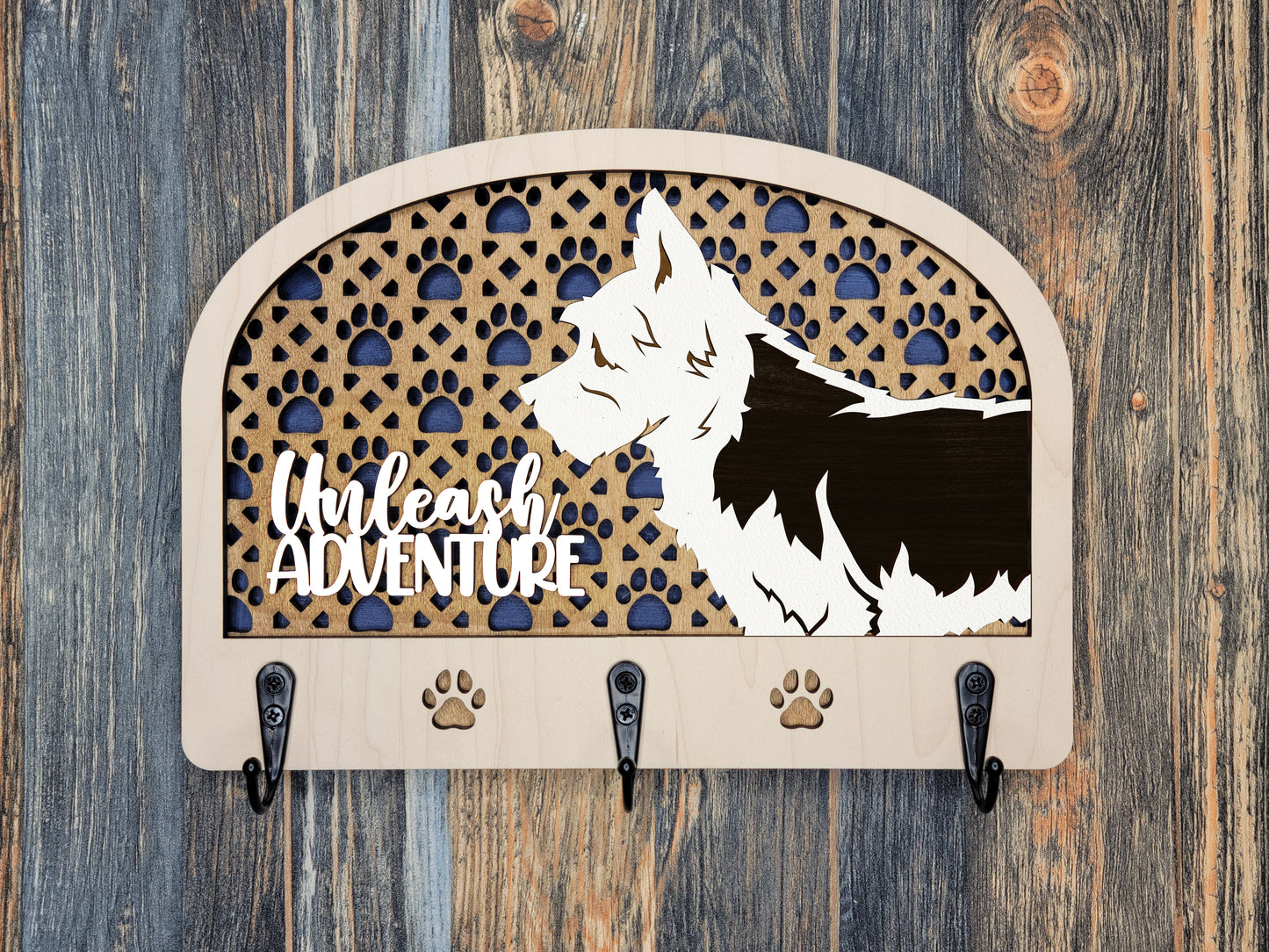 Personalized Dog Leash Holder - 50 breeds available!